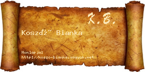 Koszó Bianka névjegykártya